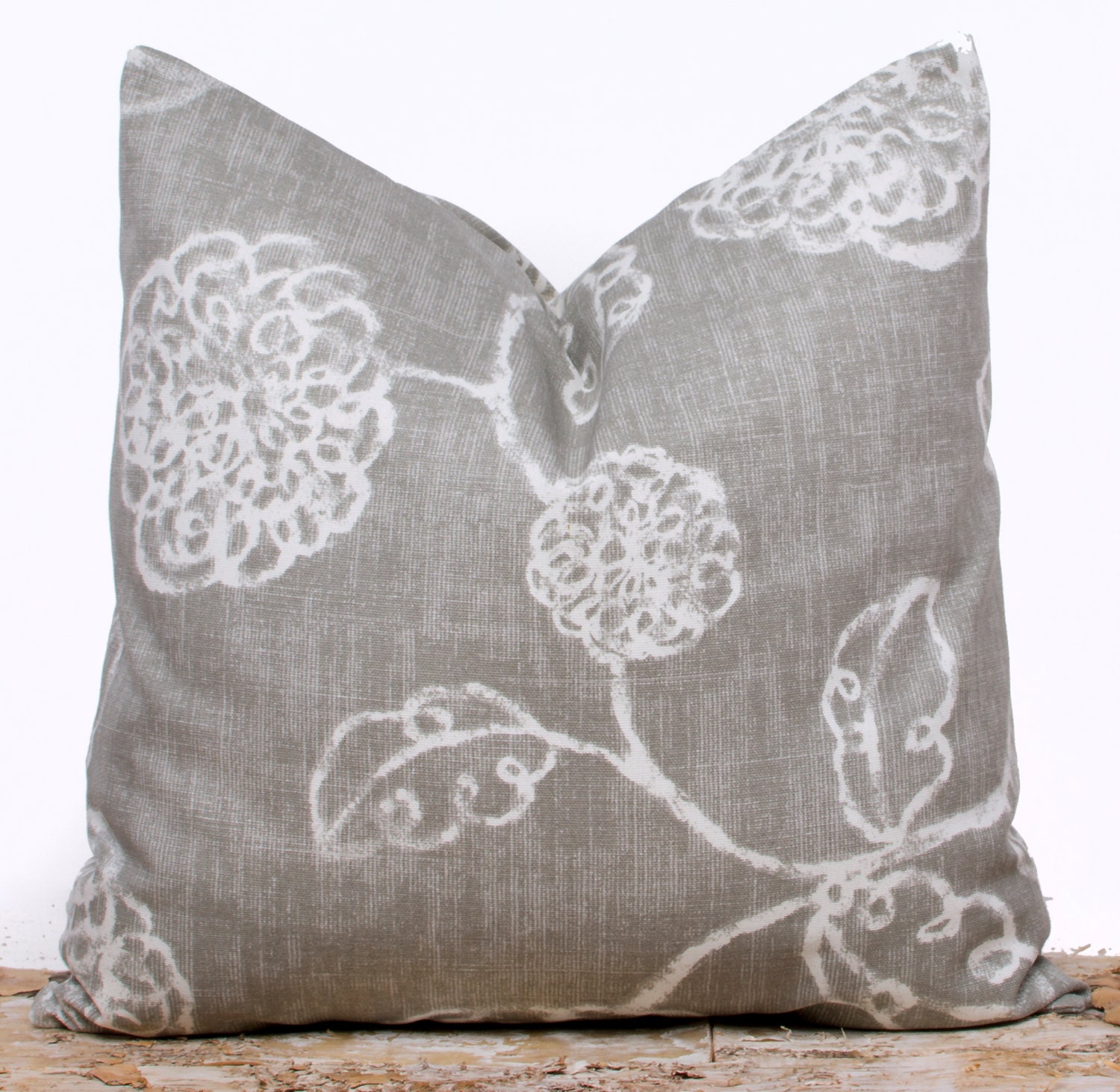 Slate Gray Floral Pillow Cover Throw Pillow Cases Modern