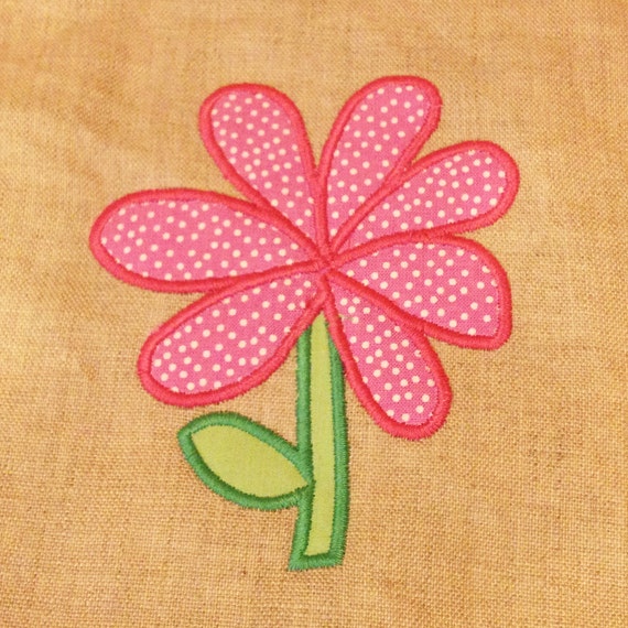 Whimsical Flower Applique Design for Clothing or Home Decor in