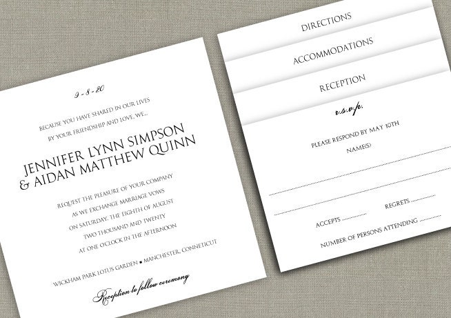 6x6 Pocket Wedding Invitation Template Set by KarmaKWeddings