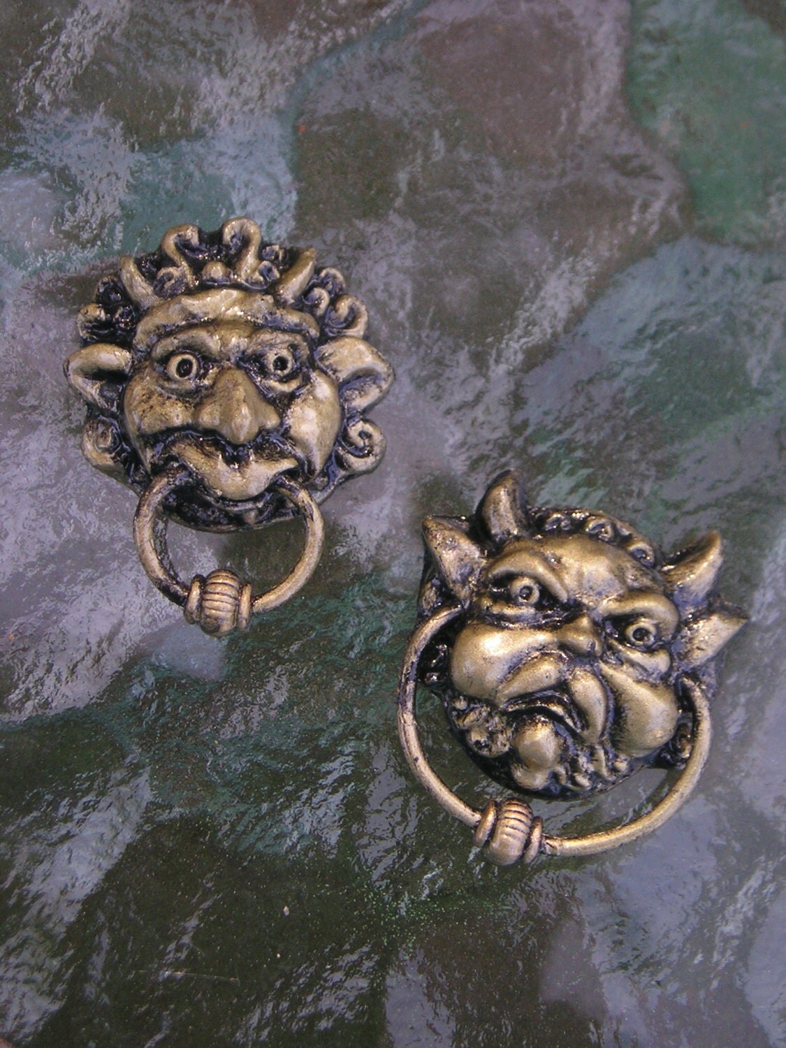 labyrinth door knocker earrings