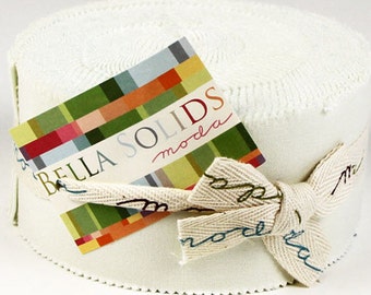 Moda Jelly Roll BELLA SOLIDS - Porcelain - (40) 2 1/2" x 44" strips - Cotton Quilt Fabric - 9900JR-182 (W1338)