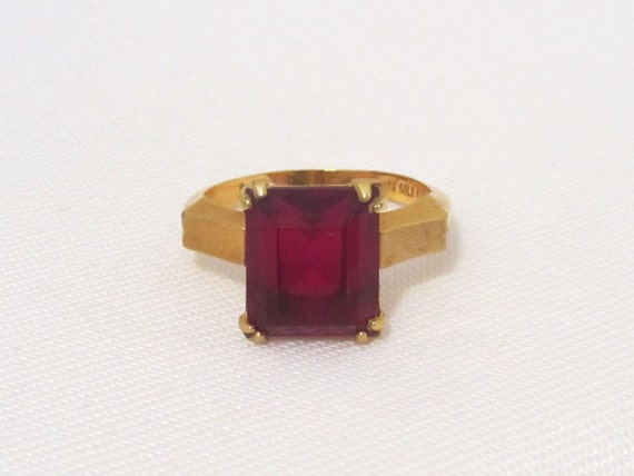 Antique Art Nouveau 10K Gold Filled Natural Garnet Ladies Ring