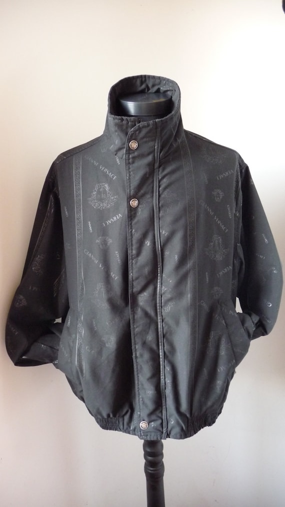 Mens versace jacket bomber microfiber 90s Medusa print