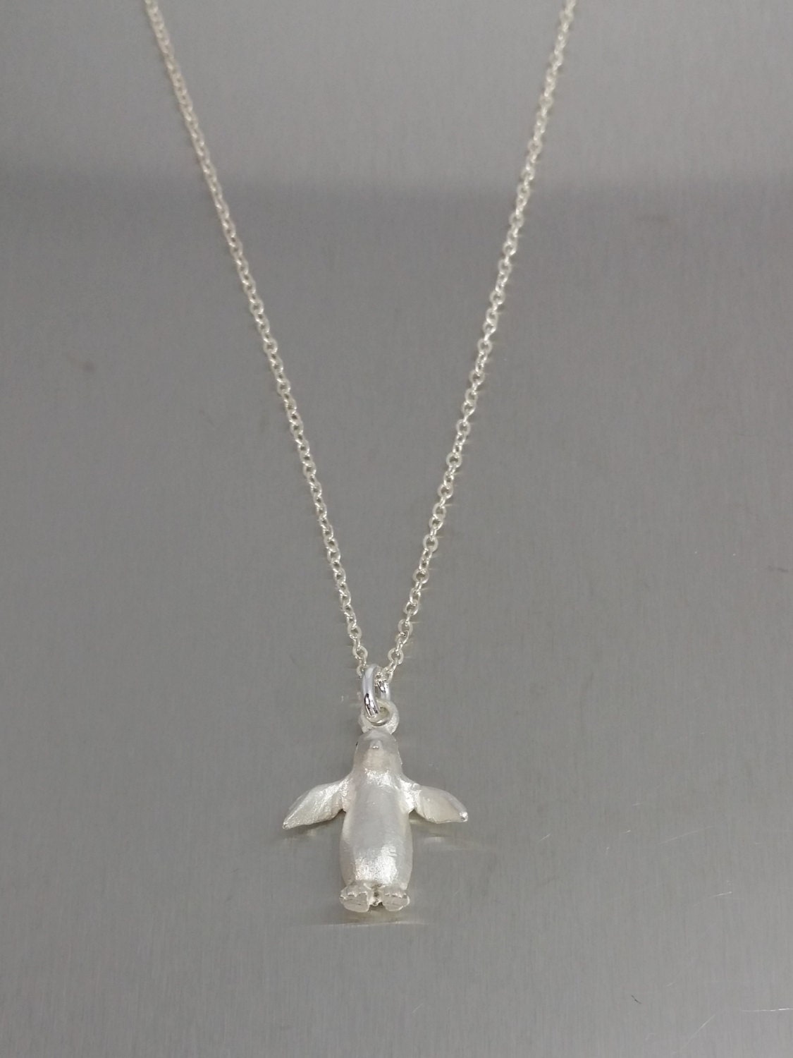 Sterling Silver Black Diamond Penguin Necklace by KCDDiamonds