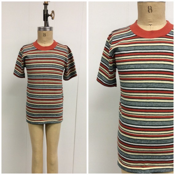 Items similar to 1970s Striped T Shirt 70s Van Cort on Etsy