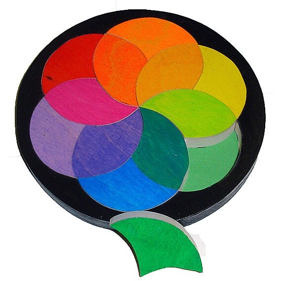 The Rainbow Color Wheel Matching Game Wooden Toddler Puzzle