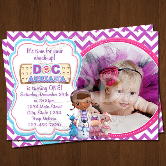 Doc Mcstuffins Invitations Doc Mcstuffins by lovebuggydesigns
