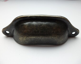 98mmX34mm antique brass color metal Classic Cup Pulls drawer pulls Cup Pulls / Cabinet Knob Pull Handles / Vintage Furniture Knobs Handle