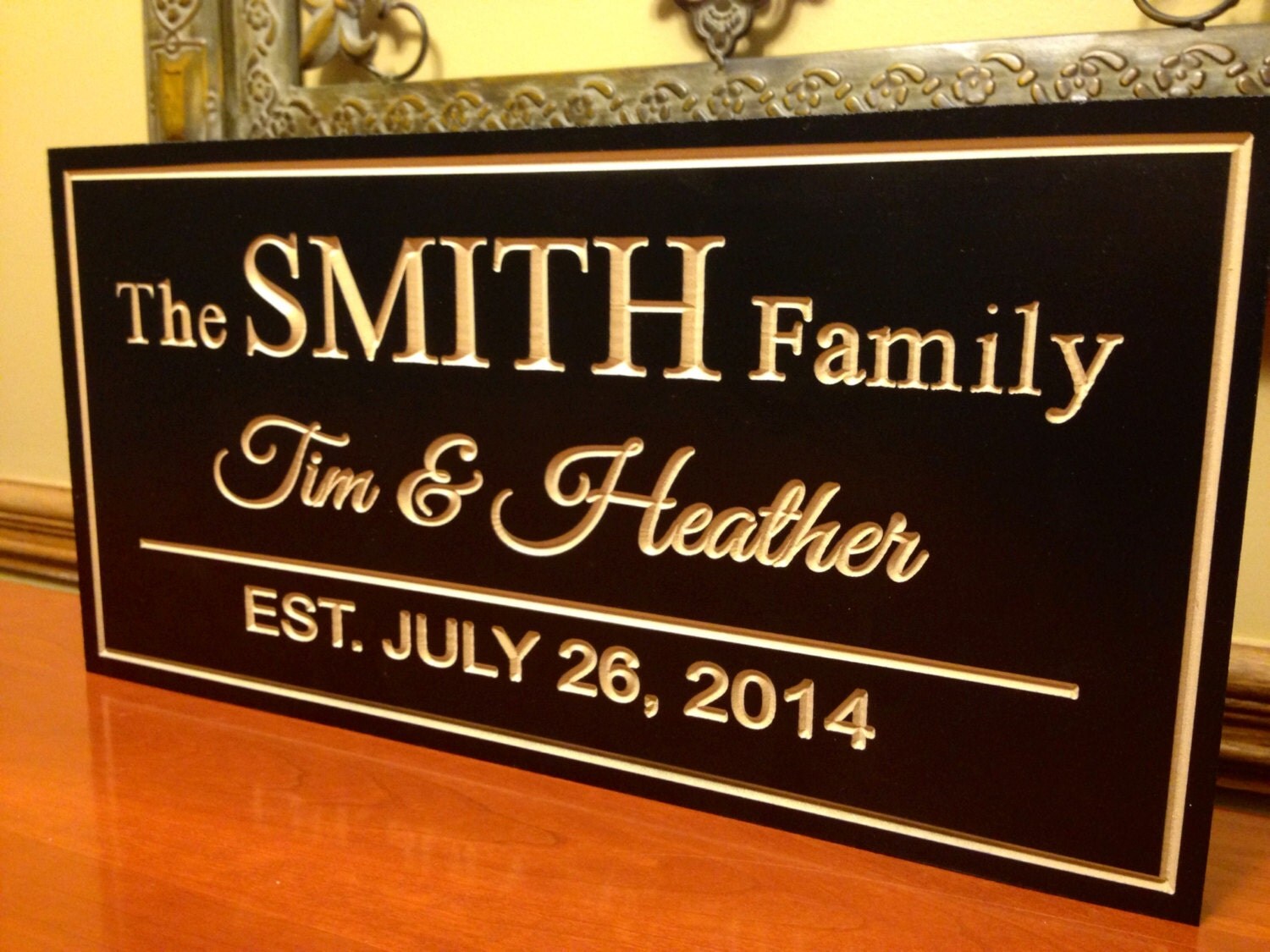 Family Name Sign Marriage Sign Custom Wedding Gift Custom