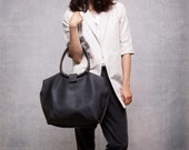 Black leather bag - Soft leather tote bag - Nina bag Black leather bag - Soft leather tote bag - Nina bag