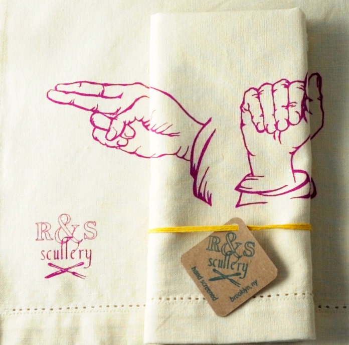 Hand Lettered ASL Screen Printed Towel Kitchen by RSscullery