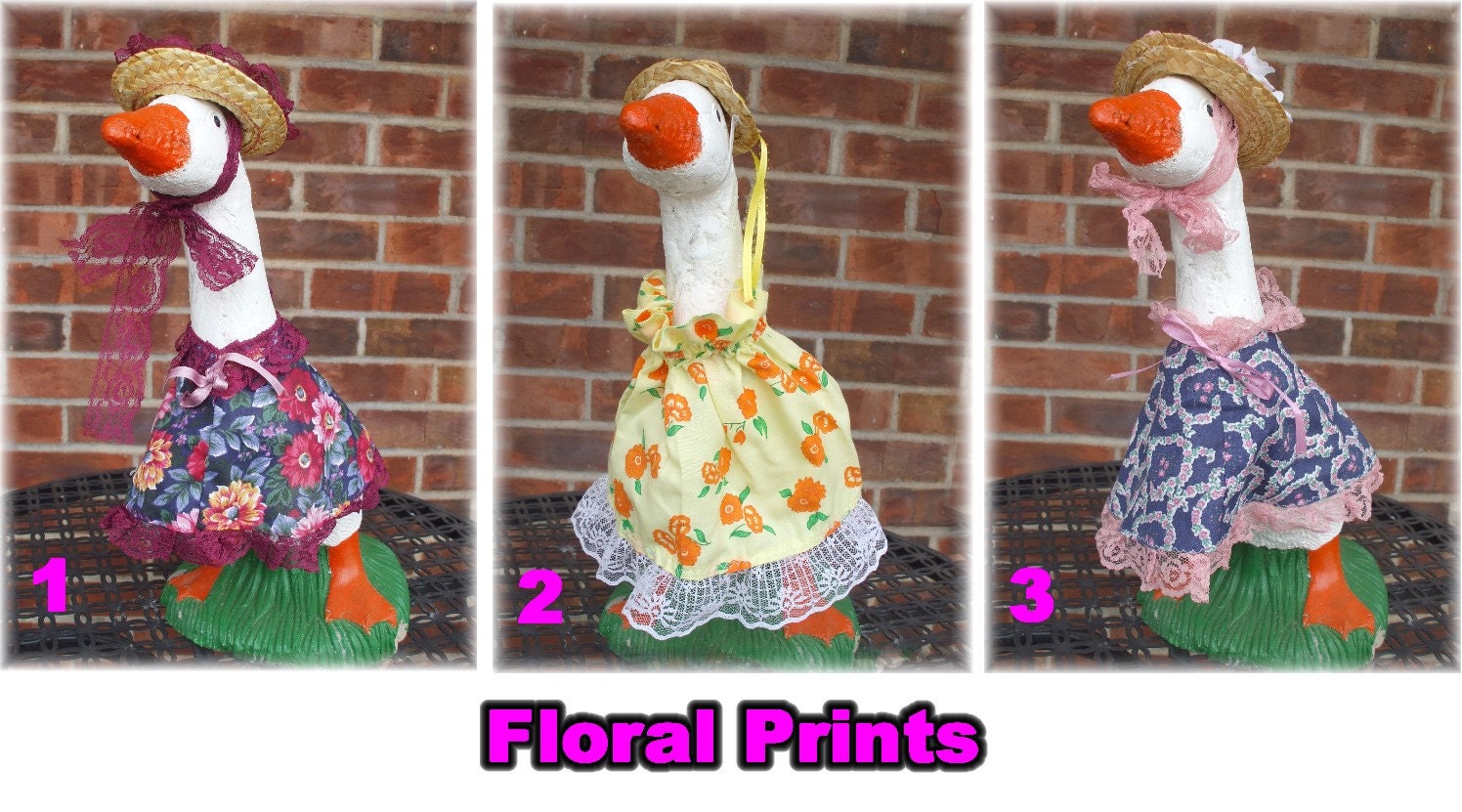 Small Concrete Lawn Goose 14 16 Outfits by PapaBearsPlace on Etsy