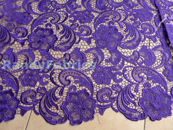 Items similar to Purple winter dress lace fabrics 125cm wide Bride ...