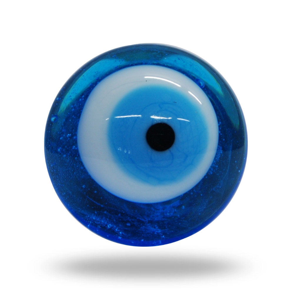 Blue and White Magic Eye Glass Door Knob Unique & Modern