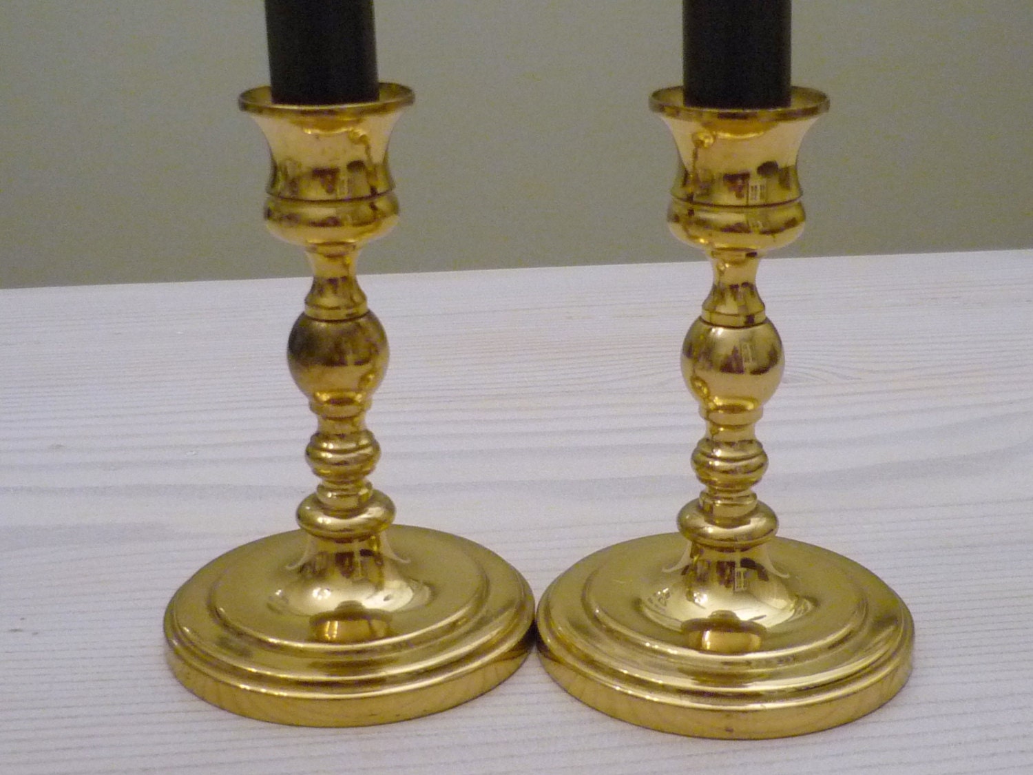 Brass Candlesticks Pair Of Brass Baldwin Forged By Ruedelouvain 