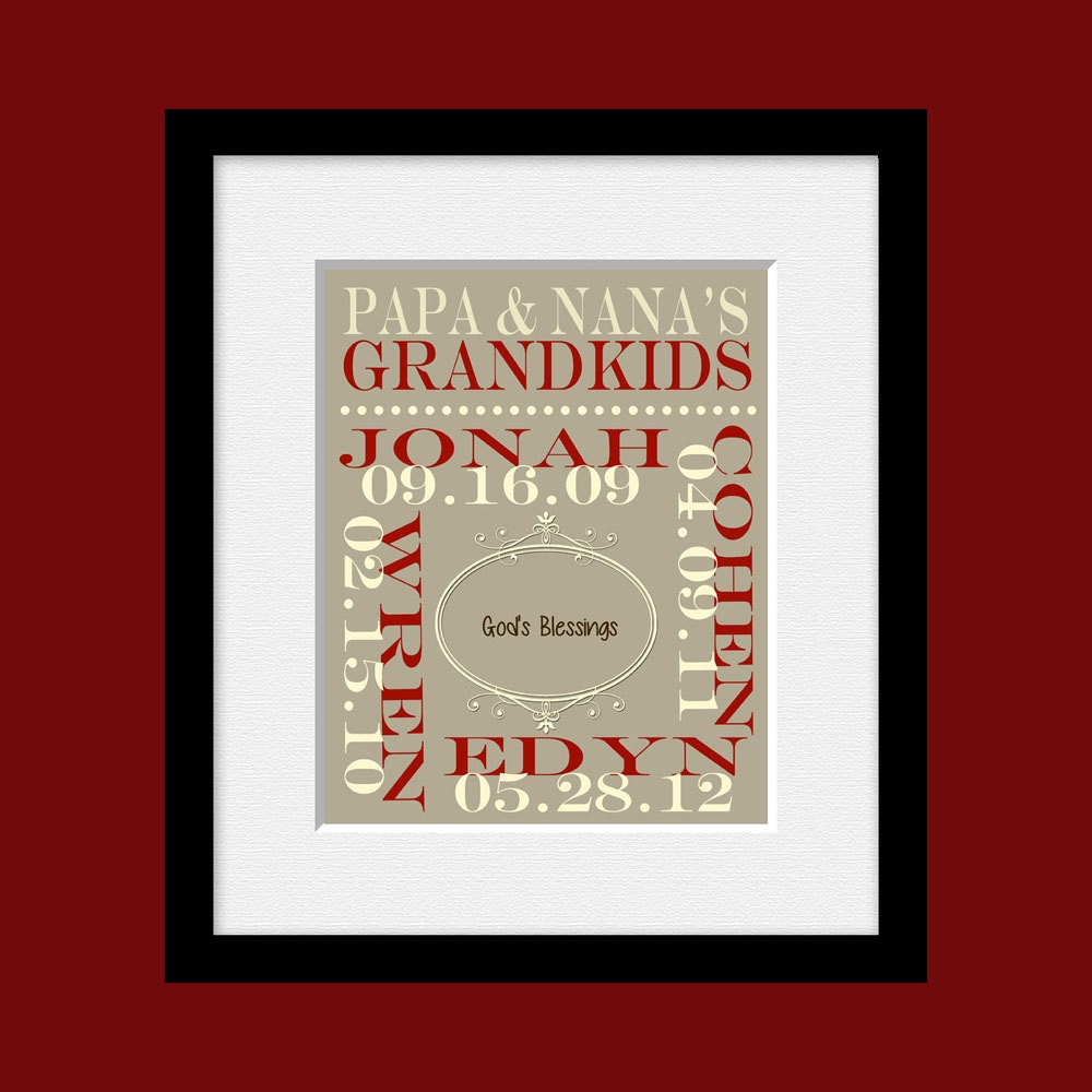 Personalized Grandparent Gift Grandparents Gift