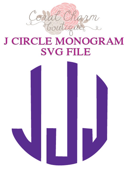 Download Letter J Circle Monogram SVG file by CoralCharmBoutique on Etsy