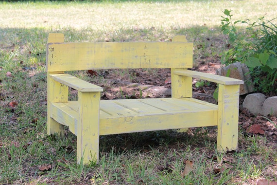 Rustic Reclaimed Wood Chair- Distressed Yellow