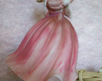 Boudoir Figural Lamp ~ Girl with Basket - 1975