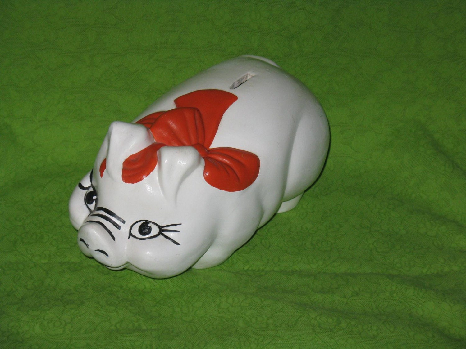 Sale Price Great vintage large ceramic piggy bank Cramer mold