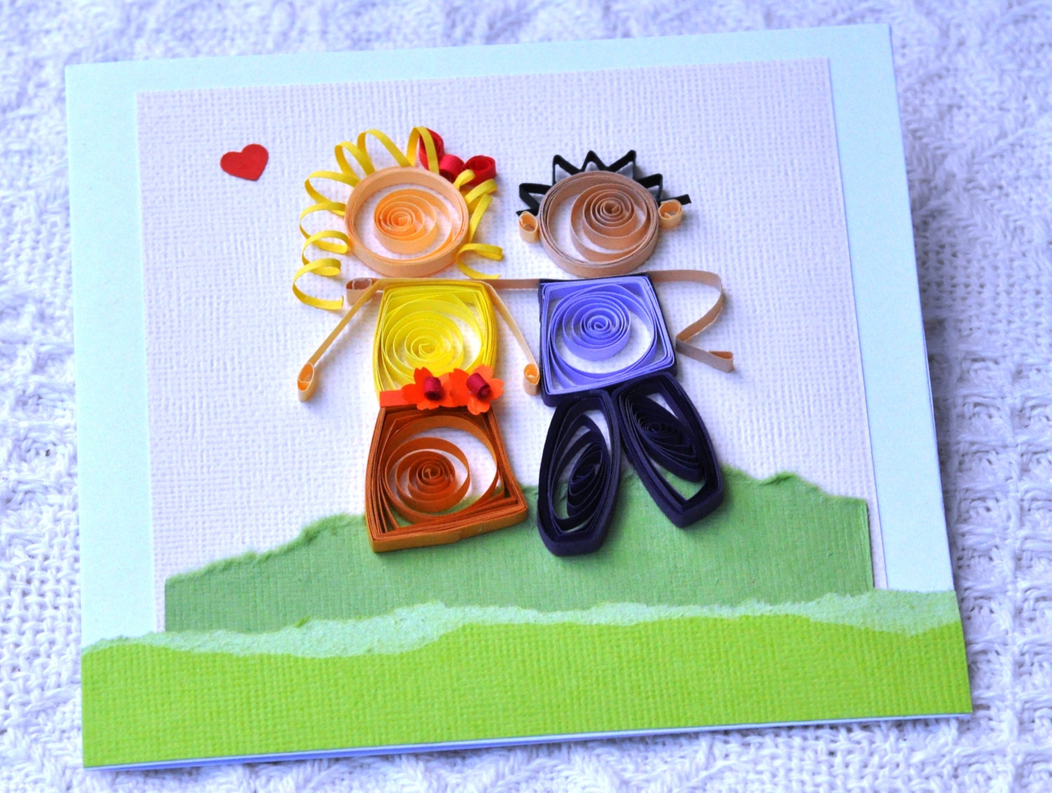 Quilled Boy Girl Couple Paper Quilling Quilled Card Valentine