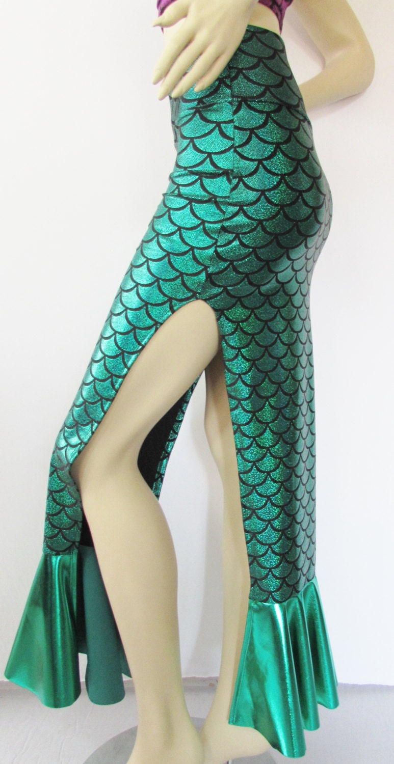 Green Mermaid skirt Stretch Costume Party