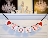 LOVE Wedding Garland -Reception Decoration -Bridal Shower Decorations - Any occasion banner-Photo Prop You Pick the colors Il_170x135
