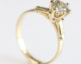 Diamond Engagement Ring-Solitaire ring-14K Yellow Gold Ring-0.70 ct diamond-Promise ring-Solitaire diamond ring- Wedding & Engagement