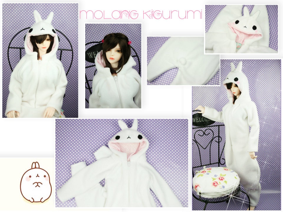kawaii bunny molang pyjama costume suit for bjd sd 1 3 kawaii bunny molang pyjama costume suit for bjd sd 1 3