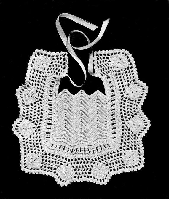 ADORABLE HEIRLOOM CHRISTENING Bib Crochet Pattern Baptism