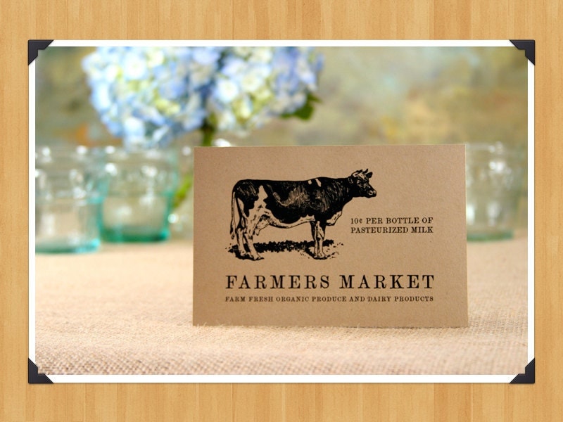 Printable Farmers Market Kitchen Sign Rustic DIY Instant