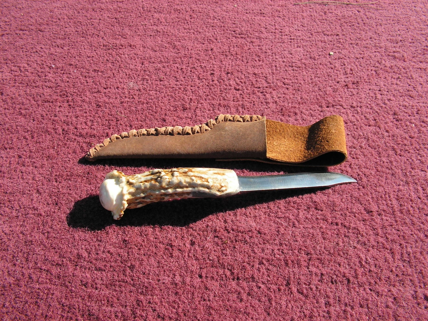 Handmade Deer Antler Hunting Knife by BristolCustomGifts on Etsy