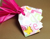 Gift Tags 12 pack Baby shower Yellow Butterfly design sized at 1 1/2 x 2 1/2
