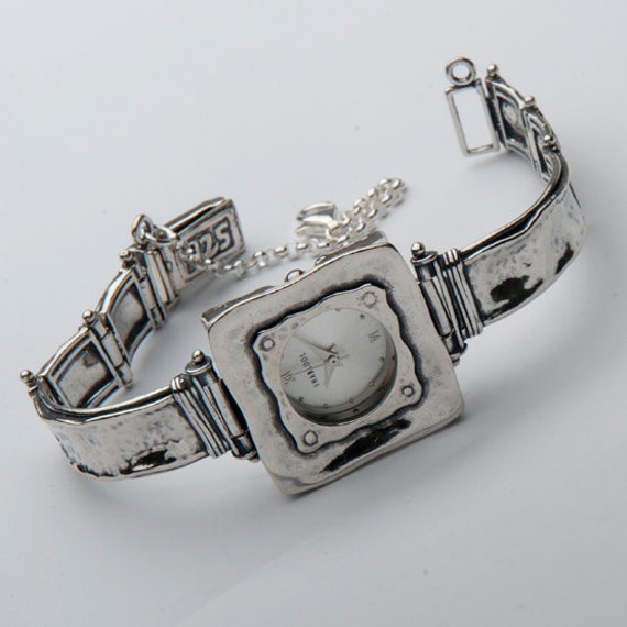 Israel Sterling Silver 925 Bracelet Watch by SilverLinningsJewels
