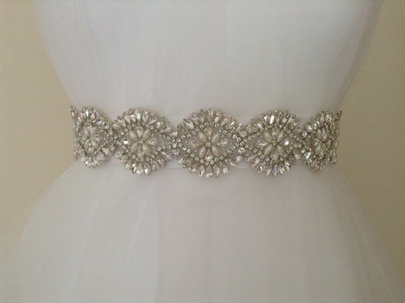 Crystal Bridal Sash-Rhinestone Wedding Belt-Bridal Sash-Wedding Dress Belt
