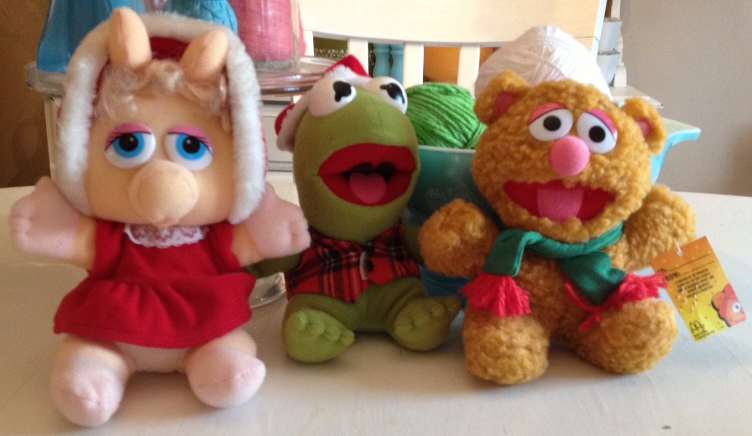 Vintage 1980s McDonalds Christmas Toys Kermit Miss Piggy