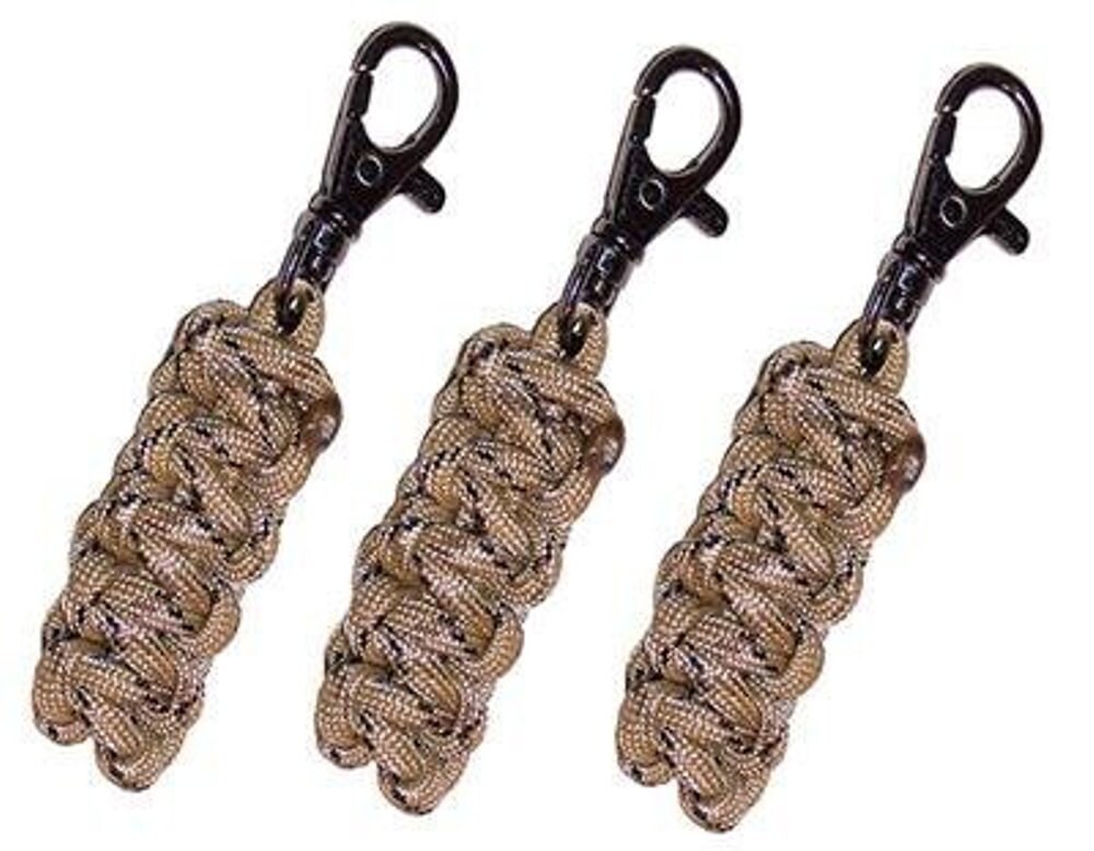 Military Camo Paracord Zipper Pulls 3 pack by southatlantacustoms
