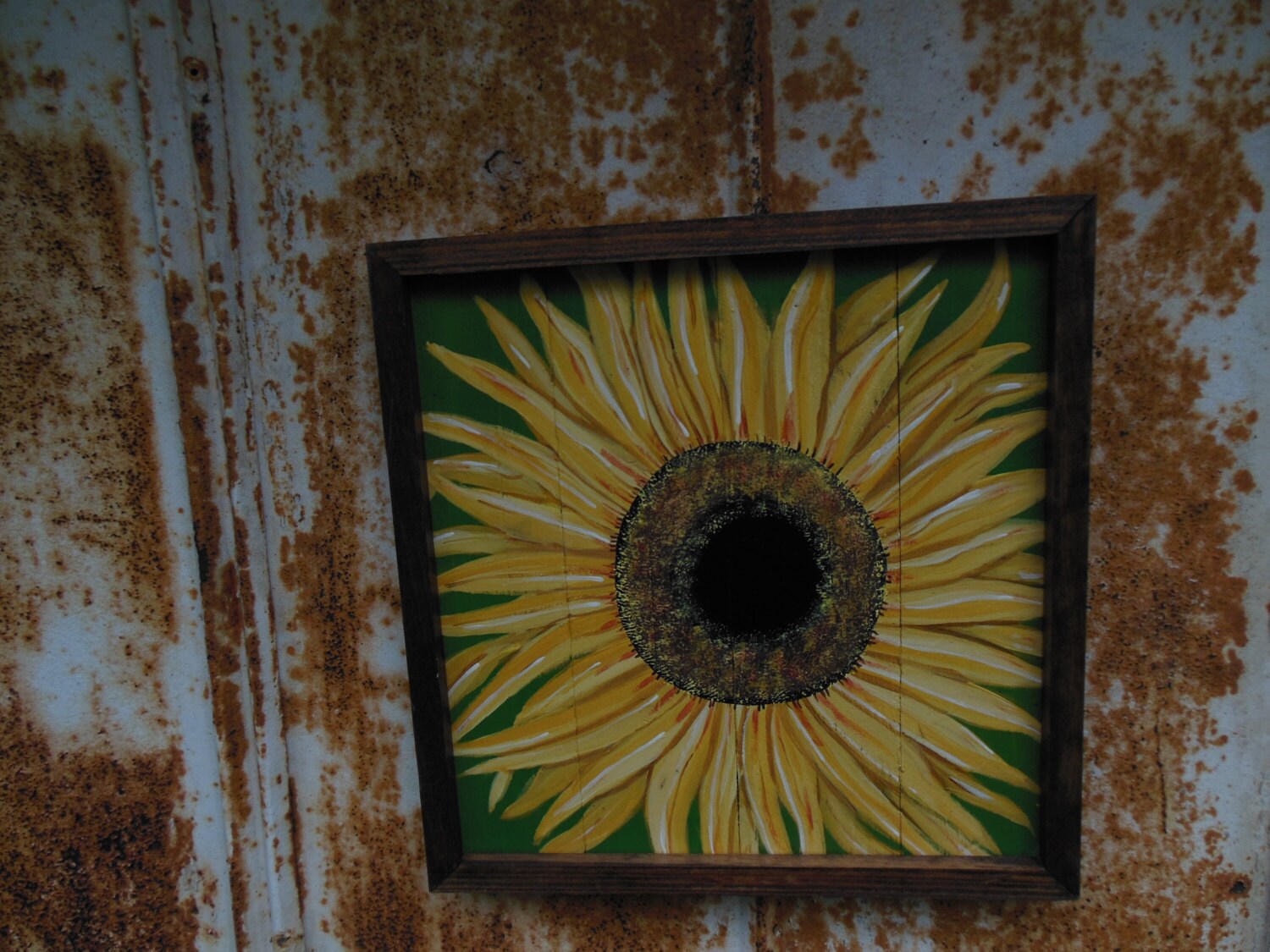 Sunflower Painted On Reclaimed Wood With By BarnCountryFurniture   Il Fullxfull.659928623 Qwi1 