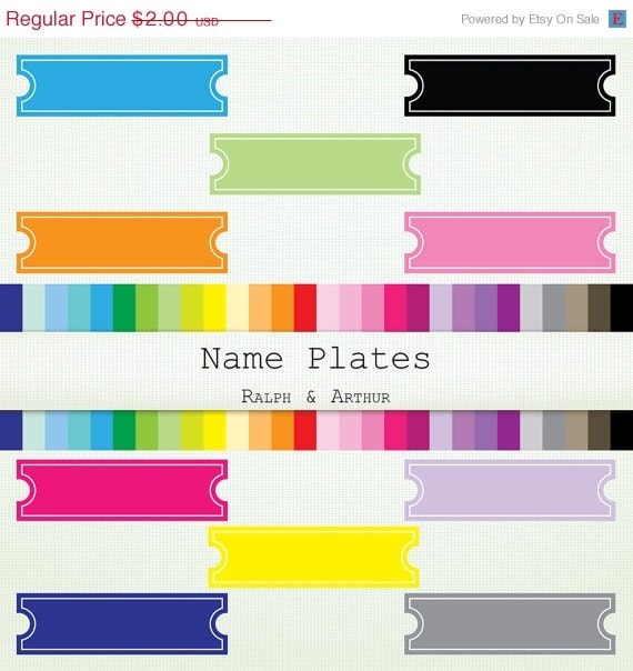 28 Name Plates Clip Art ClipArt Commercial Use by RalphAndArthur