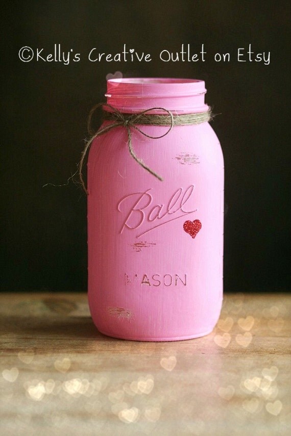 Painted Mason Jar Distressed Mason Jars Vase Home Decor