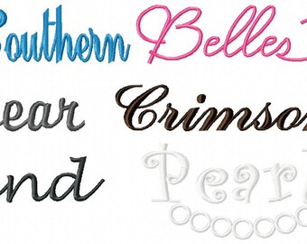 Southern Belles wear crimson and pearls embroidery applique design download 6x10 hoop size