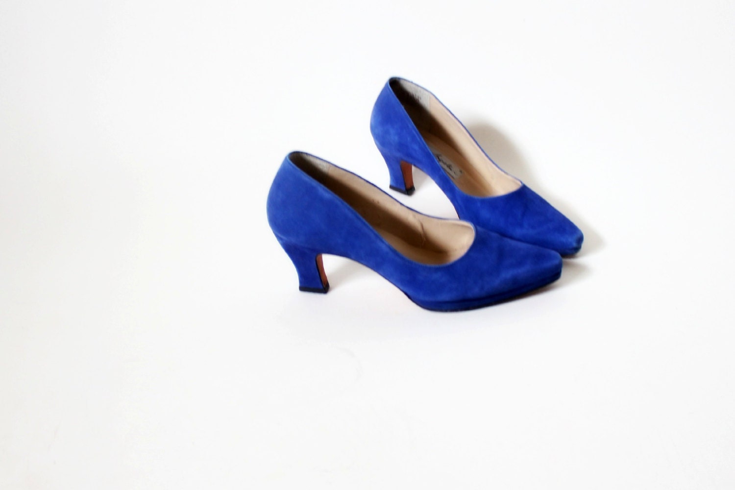 cobalt blue kitten heels