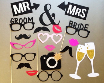 Wedding Photo Booth Prop Holiday Photo Booth Props Set of 20