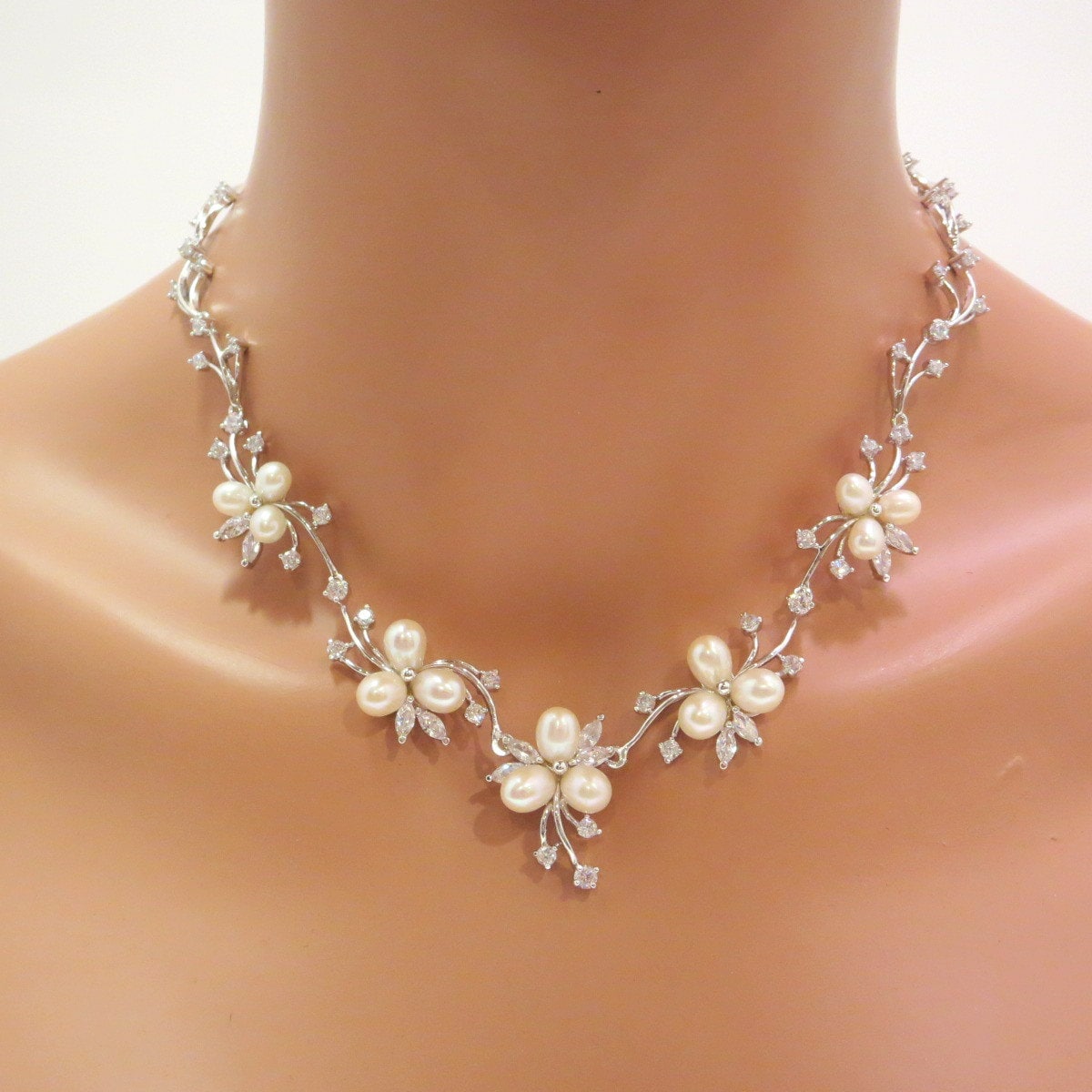 Pearl Bridal necklace set Pearl bridal by TheExquisiteBride