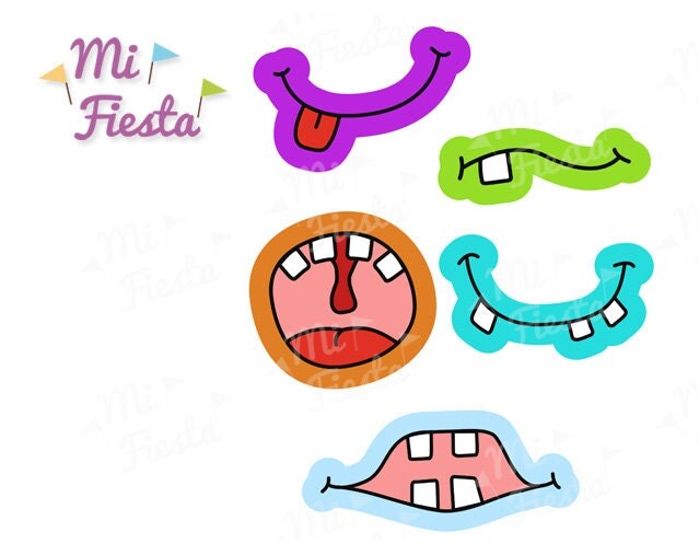 Funny monster mouths / Prop Printable for birthdays / Digital
