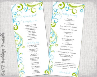 Wedding Order Of Service Scroll Template For Cakes