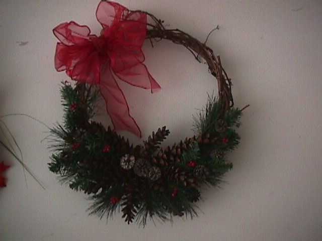 Handmade Grape Vine Pinecone Christmas Wreath