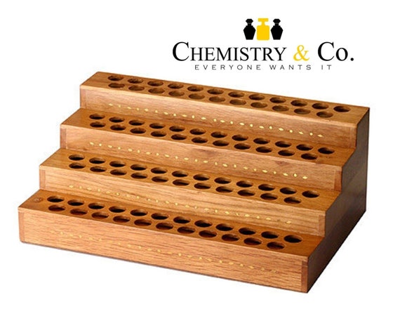 Essential Oil Display Wood Bottle Stand 4 Tier by ChemistryCo