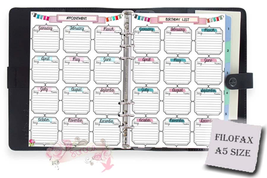 A5 Filofax Printables Free