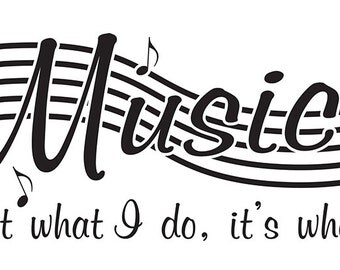 Music It's not what I do, it's who I am. Vinyl wall quote
